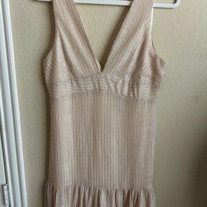Elegant Champagne/ Pearl Sheen Sleeveless Dress